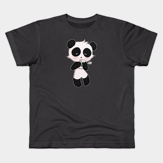 Texting Panda Kids T-Shirt by Mellerz